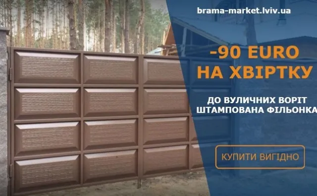 Відкатні ворота зі сталевої фільонки в Рівному – виготовлення та доставка — фото 2
